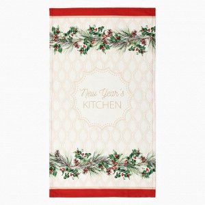 Полотенце Этель "Christmas wreath" 40х73 см, 100% хлопок, саржа 190 г/м2