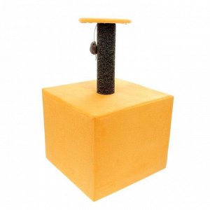 Когтеточка "Столбик", куб с площадкой 35 х 35 х 60 см, микс