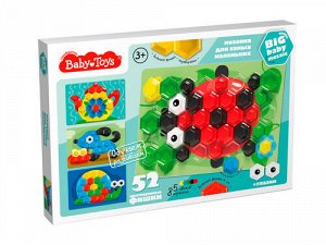 Мозаика для самых маленьких Baby Toys "Божья коровка" d25, d40/5 цв (52 эл)