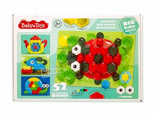 Мозаика для самых маленьких Baby Toys "Божья коровка" d25, d40/5 цв (52 эл)