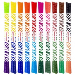 Фломастеры двусторонние 20 цветов PREMIUM BI-COLOR, 10 штук, утолщенные, вентилируемый колпачок