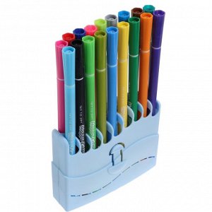 Фломастеры 18 цветов HappyColor, на водной основе, в пластиковом пенале