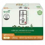 Ежедневные гигиенические прокладки &quot;Yejimiin Cotton Touch Mild Herb&quot; премиум класса с усиленным впитывающим слоем, поверхностью из хлопка(без крылышек / 15 см) 20 шт.