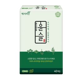 Ежедневные гигиенические прокладки "Yejimiin Cotton Touch Mild Herb" премиум класса с усиленным впитывающим слоем, поверхностью из хлопка (без крылышек / 15 см) 40 шт.