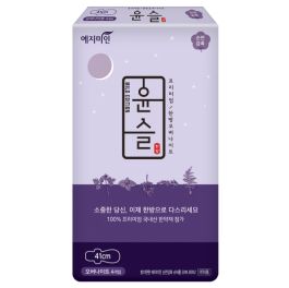 Ночные гигиенические прокладки "Yejimiin Overnight Cotton Touch Herb" премиум класса с усиленным впитывающим слоем (удлинённые / с крылышками / 41 см) 4 шт.