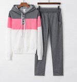 Спортивный костюм серо-розовый