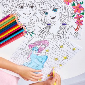 Раскраска в стиле ANIME "Сладкая парочка" (формат А4)