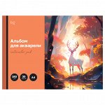 Альбом для акварели, 30л., А4, на склейке BG &quot;&quot;Сказочный олень&quot;&quot;, 180г/м2