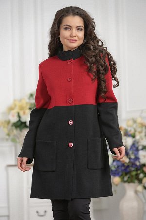 Пальто 3709 (без подкладки),Красно-черный