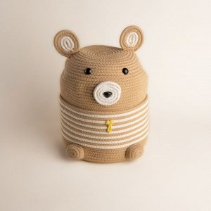 Корзина для игрушек SL Home «Медведь», плетёная, ручной работы, 25x26x41 см, коричневая