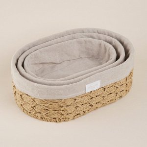 Корзины для хранения SL Home, плетёные, ручной работы, 3 шт., 26x16x7 см, 28x20x10 см, 34x24x11 см