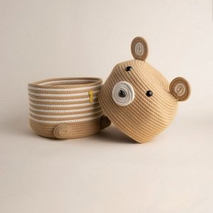 Корзина для игрушек SL Home «Медведь», плетёная, ручной работы, 25x26x41 см, коричневая