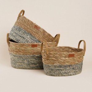 Корзины для хранения SL Home, плетёные, ручной работы, 3 шт., 33x23x16 см, 35x25x25 см, 35x25x25 см