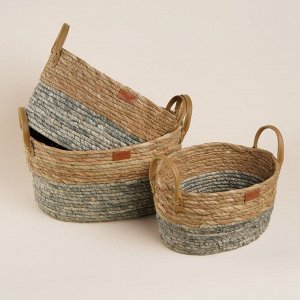 Корзины для хранения SL Home, плетёные, ручной работы, 3 шт., 30x23x16 см до 37x27x19 см