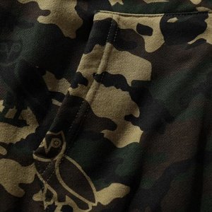 Двусторонняя толстовка на молнии с капюшоном, свободного кроя, с принтом, красный/хаки
