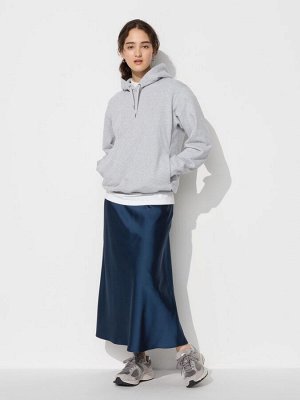 UNIQLO Юбка атласная, темно-синий