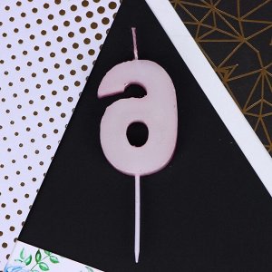 Свеча для торта, цифра «6», розовая, 10 х 4 см