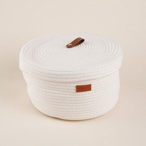 Корзина для хранения SL Home «Бэлл», плетёная, ручной работы, малая, 25x25x13.5 см, белая