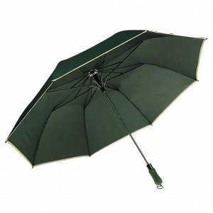 Зонт полуавтоматический «Кромка», 3 сложения, 8 спиц, R = 68 см, цвет зелёный