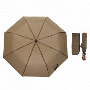 Зонт автоматический «Полоска», 3 сложения, R = 50 см, цвет коричневый