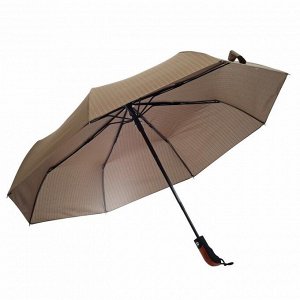 Зонт автоматический «Полоска», 3 сложения, R = 50 см, цвет коричневый