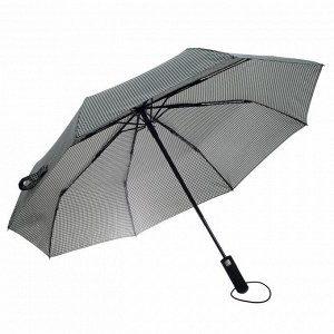 Зонт автоматический «Гусиные лапки», 3 сложения, 8 спиц, R = 50 см, цвет чёрный/серый