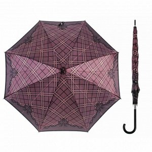 Зонт полуавтоматический «Клетка», 8 спиц, R = 56 см, цвет бордовый