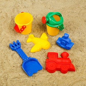 Набор для игры в песке №117: ведро, совок, лейка, 3 формочки