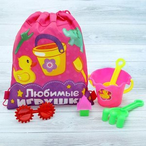 Песочный набор с сумкой «Любимые игрушки», 6 предметов, МИКС