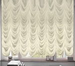 Готовые шторы арт.  0016/Ш, ЭММИ, французская занавеска из ВУАЛИ, цвет СВЕТЛЫЙ ШАМПАНЬ, размеры 280 см ширина х 300 см (при присборке 160-180 см) высота, на шторной ленте.