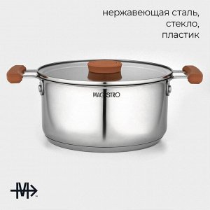 Набор кастрюль Magistro, 3 шт.: d=16/20/24 см, толщина 0.6 мм, штабелируемые, индукция, 304 AISI марка стали