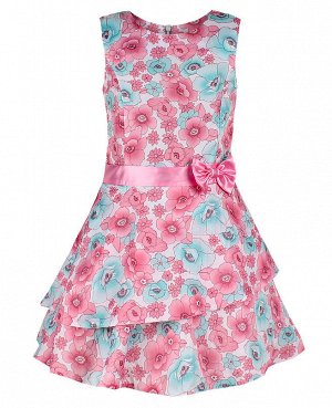 Нарядное платье в цветок для девочки Цвет: розовый