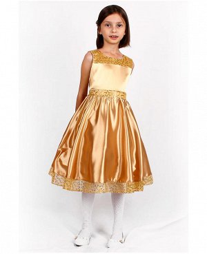Золотое нарядное платье для девочки Цвет: золотой