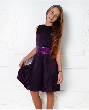 Фиолетовое нарядное платье для девочки Цвет: т.фиолет.