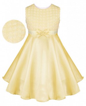 Желтое нарядное платье для девочки Цвет: шампань