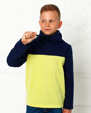 Синий джемпер для мальчика Цвет: желтый+синий