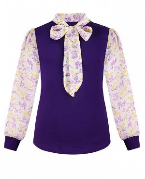 Фиолетовая блузка для девочки с шифоном Цвет: фиолетовый