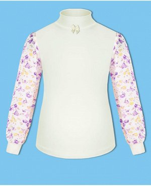 Молочная школьная блузка для девочки Цвет: молочный