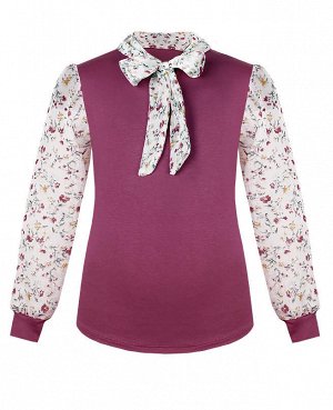 Бордовая школьная блузка для девочки Цвет: Бордовый