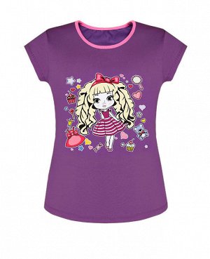Фиолетовая футболка для девочки Цвет: фиолетовый