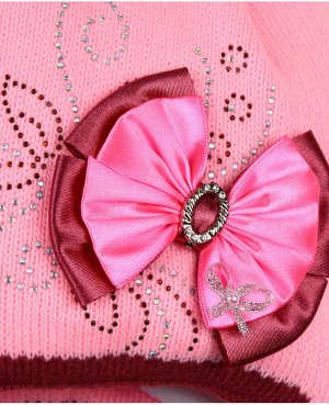 Шапка для девочки на синтепоне Цвет: розовый