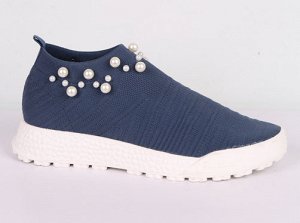 9B077-01-8А-8 синий (Т/Без подкладки) П/ботинки женские 8п