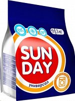 Sunday порошок стиральный 3кг автомат универсал д/в тип.белья м/уп 1шт / 5шт / 83126 / 005394 Код: 3550030035