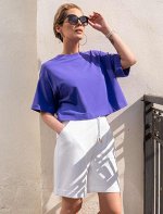 Укороченная футболка over-size из премиального хлопка