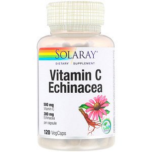 Solaray, Витамин C с эхинацеей, 500 мг , 120 вегетарианских кап