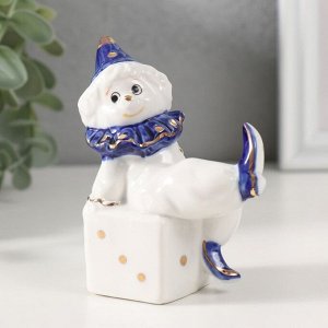 Фигурка керамика «Клоун на игральном кубике», кобальт, 4.4x7x9.5 см