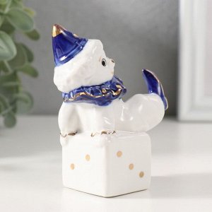Фигурка керамика «Клоун на игральном кубике», кобальт, 4.4x7x9.5 см