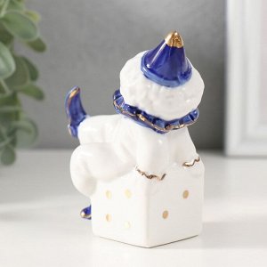 Фигурка керамика «Клоун на игральном кубике», кобальт, 4.4x7x9.5 см
