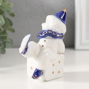 Фигурка керамика «Клоун на игральном кубике», кобальт, 4.4x7x9.5 см
