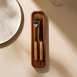 Лоток для столовых приборов и специй SL Home «Ариль», 27x7x2 см, дуб